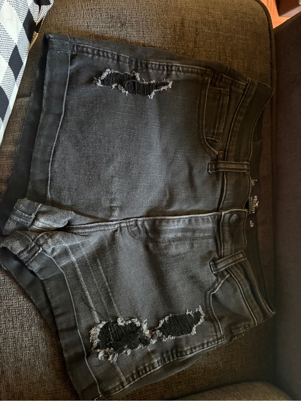 Hollister Black High-Rise Denim Shorts